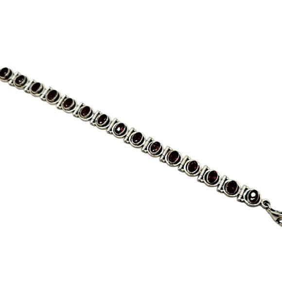 Nicky Butler Garnet Gemstone Bracelet Vintage .925 Sterling Silver - Picture 9 of 12